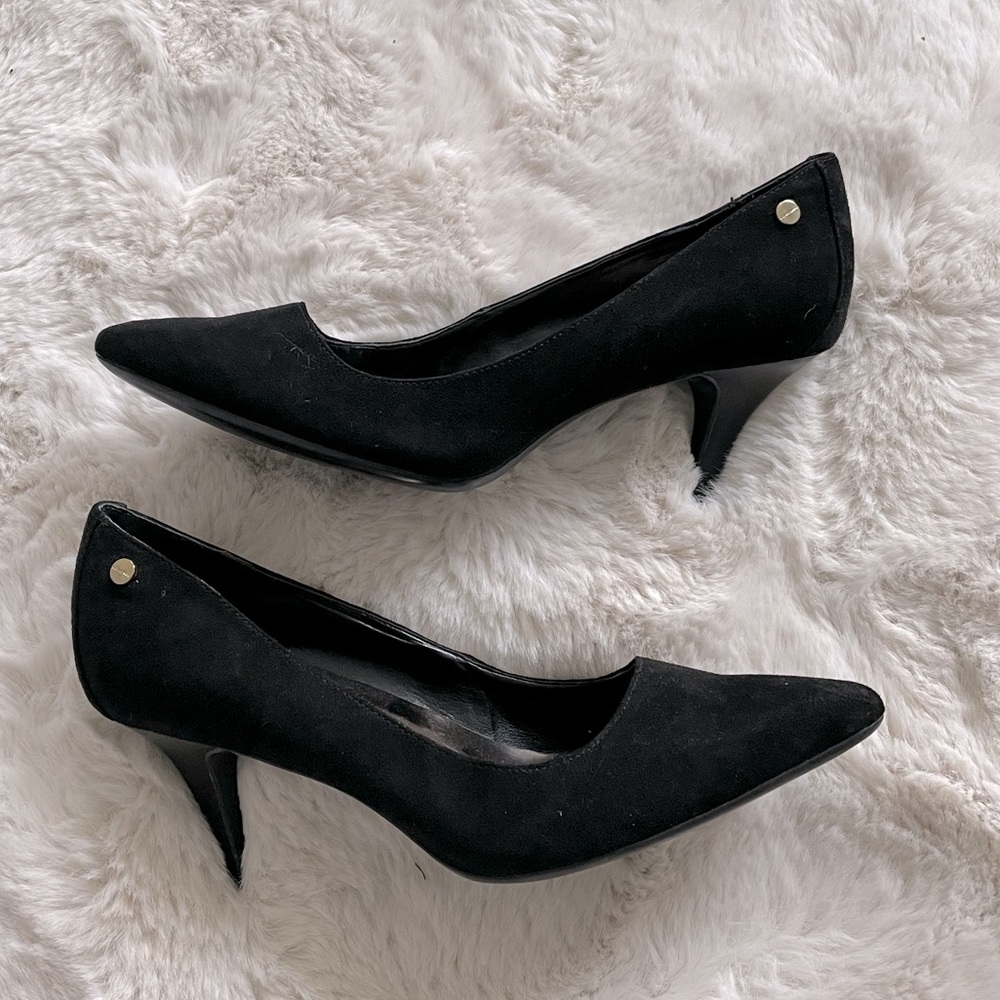 Black Calvin Klein Suede Heels